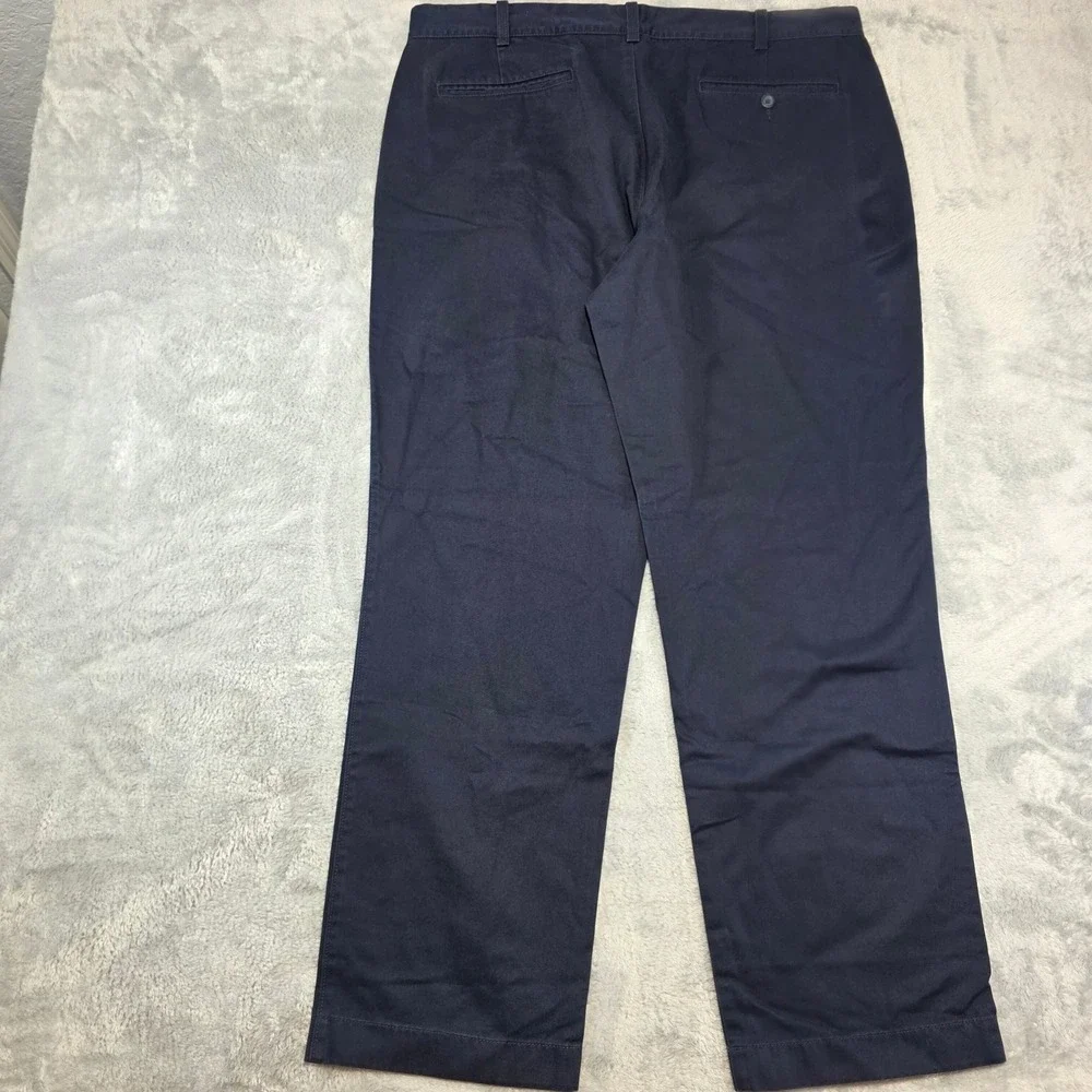 J.Crew Mens 38x32 Navy‎ Blue The Bleecker Chino Pants 100% Cotton Straight Leg